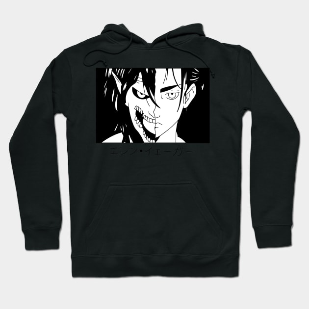 AOT- Eren half titan Hoodie by Senpaih